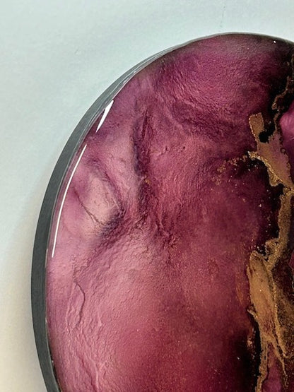 Modern wall art of an abstract composition. A dark red wine aesthetic with light and dusky shades. IGNITE is a beauty set with black and brass striations through the centre of the design. 

A powerful and dynamic abstraction focusing on the phoenix rising. 
