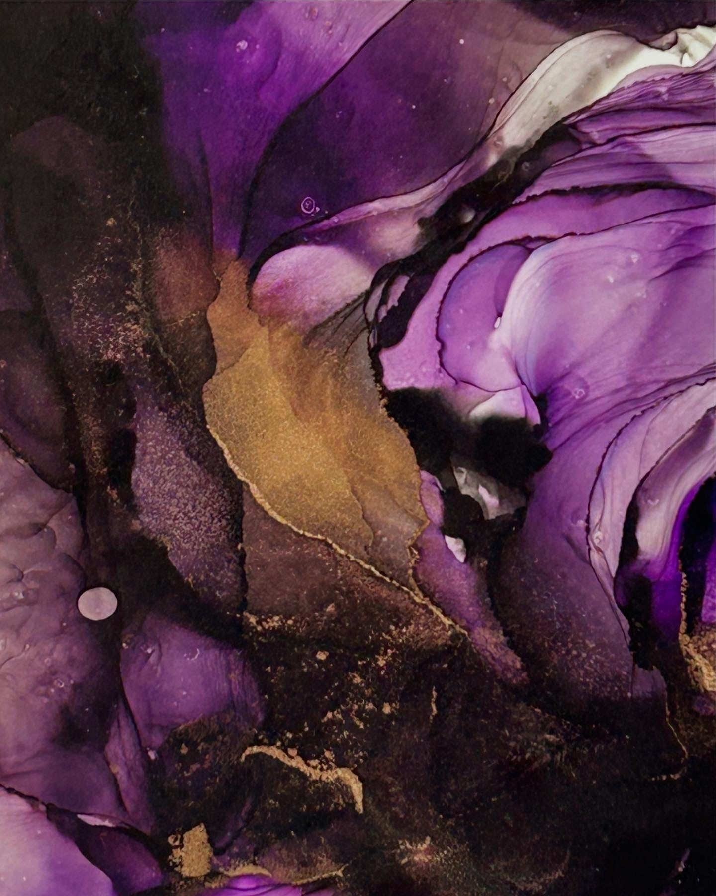 Mystical art abstract symbolism in a purple painting.