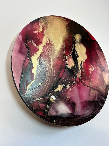 Wall art room decoration. Fluid beauty, captivating and bold with metallic fragments and lines. Dreamy and emotive, striking original art will bring mystical vibes to your bedroom, living room or hallway.
